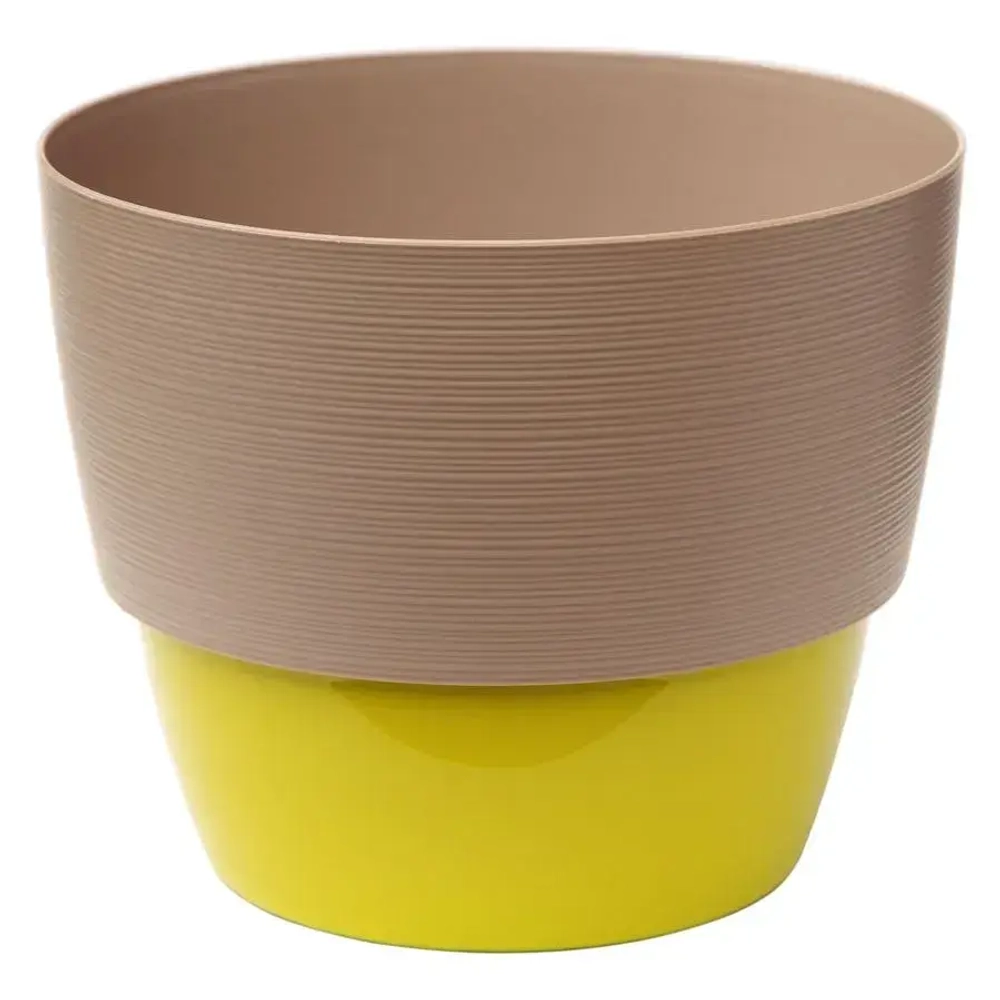 Горшок цветочный с вкладкой Валенсия 2,5л Фраппе-Фисташковый D17,5, Н14,5