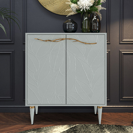 Комод Арт Колор leaves Классик Голд с 2 полками Серый Дым