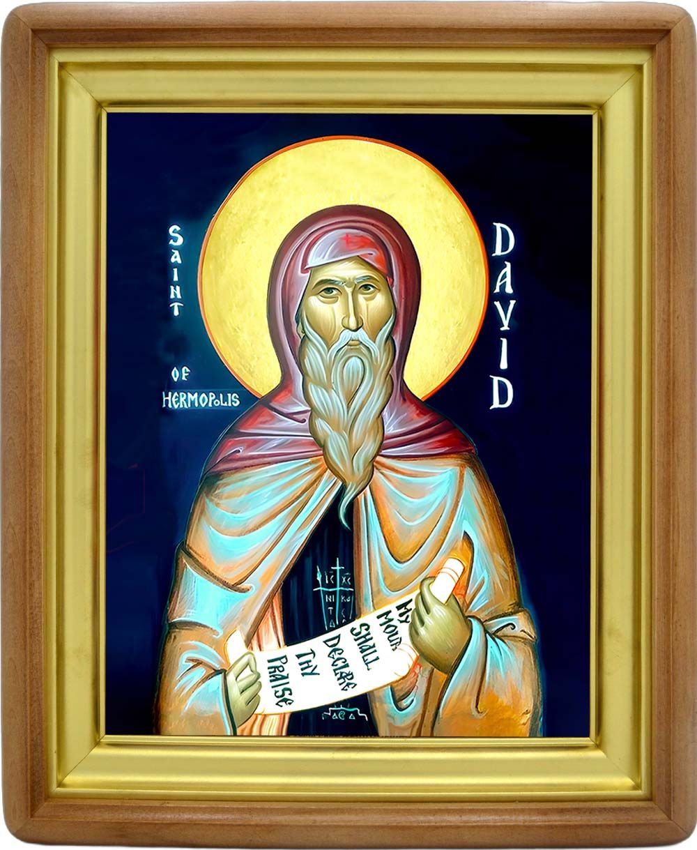 Давид Ермопольский преподобный. Икона на холсте.