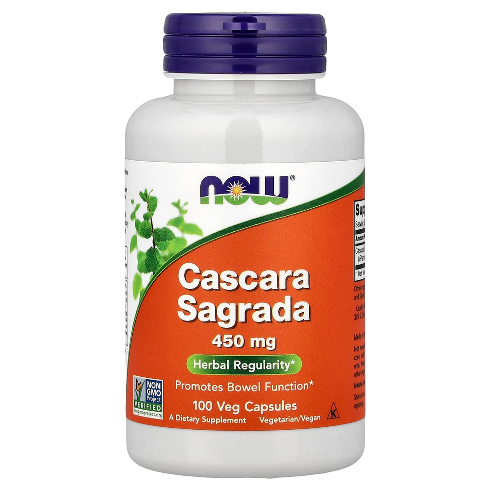 NOW Foods, Крушина (Cascara Sagrada), 450 мг, 100 вегетарианских капсул