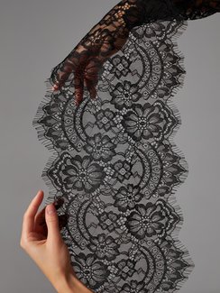 01-39 Кружево шантильи 19-22 см, черный