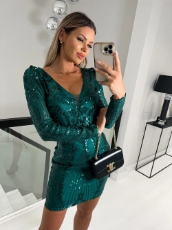 изумрудное мини платье с пайетками + plus size
