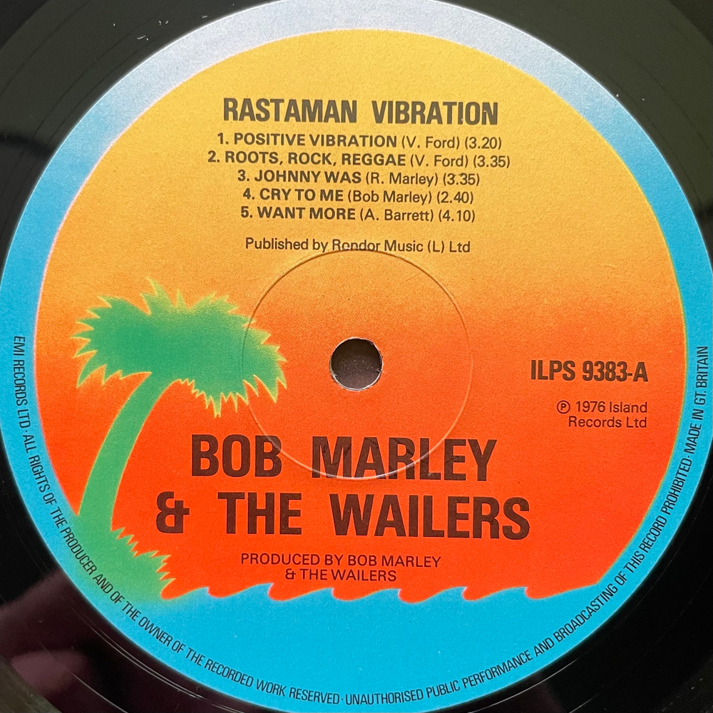 Bob Marley & The Wailers - Rastaman Vibration (Англия 1976г.)