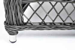 "Гранд Латте" диван трехместный из искусственного ротанга, цвет графит