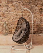 Florina Подвесное кресло с светло-серой ножкой темно-серое