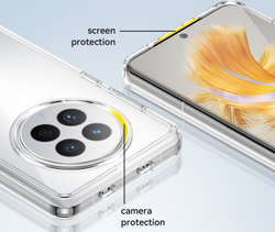 Усиленный прозрачный чехол для смартфона Huawei Mate 50, мягкий отклик кнопок