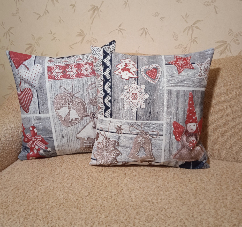 Декоративный гобеленовый чехол Новогоднее настроение (ангел)47х47