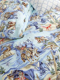 Постельное белье Сказка "Сказки севера" евро Наволочка 50х70 см 2 шт Простынь на резинке 180х200 см Пододеяльник 200х215 см, перкаль