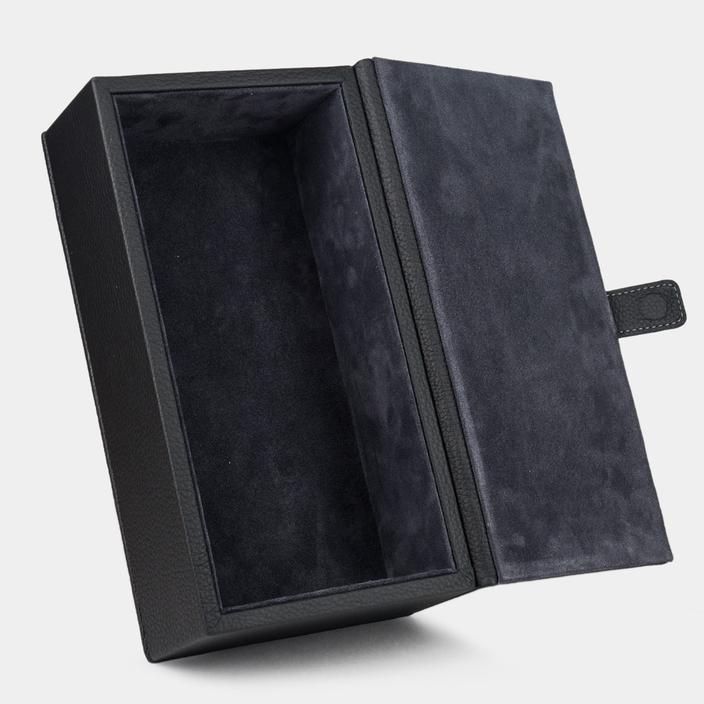 Кофр для хранения Grand  из натуральной кожи теленка, черного цвета