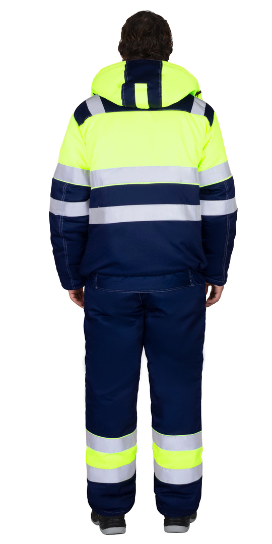 Костюм СИРИУС-НАВИГАТОР-2 зимний, куртка кор., полукомбинезон, синий с лимонным и СОП