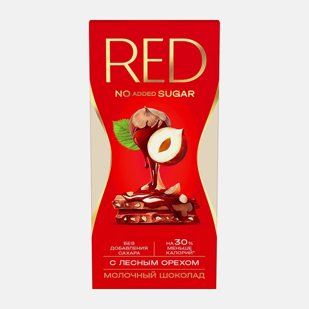 Шоколад Red молочный с лесным орехом без добавления сахара 70г