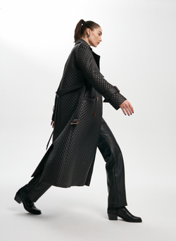 Тренч стеганый черный осень old