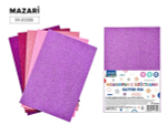 Набор фоамирана А4 5цв. 5л. Оттенки розового с блестками толщина 1.5 мм, ОПП-упаковка (Mazari)