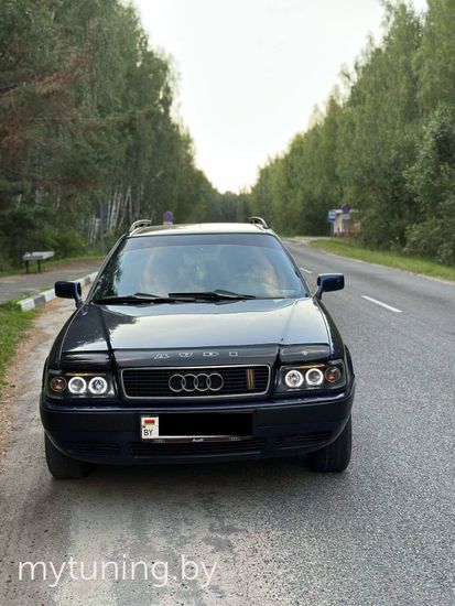 Передние фары ANGEL EYES BLACK для Audi 80 B4