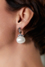 HMG 1131 Sg Майорка Серьги mix плоский жемчуг 1,9 см в серебре арт.0720