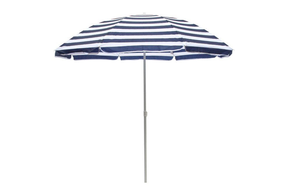 Зонт  2,0м бело-синяя полоска (уп.12шт.) 2 части арт.WRU051/2 "Garden story"