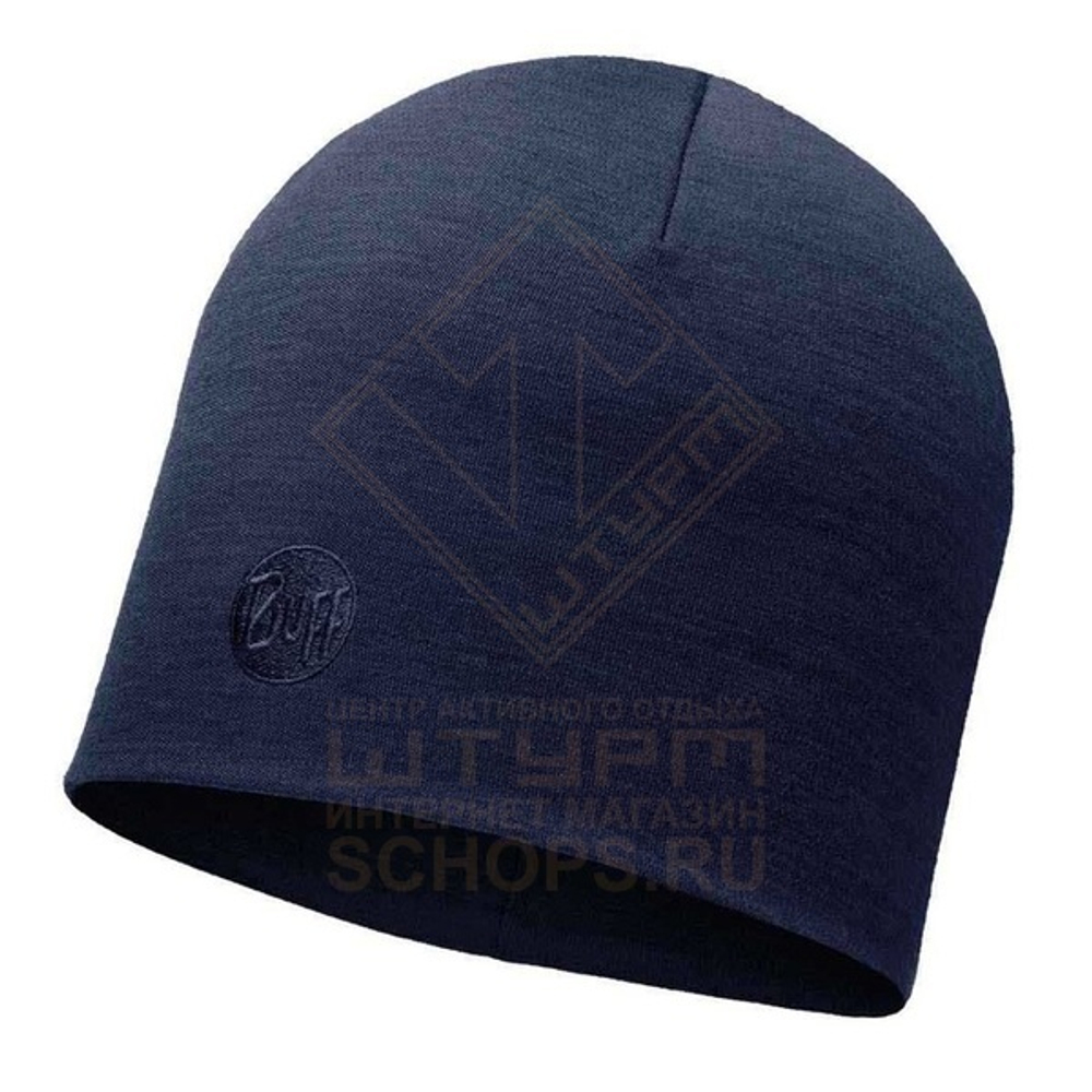 Шапка Buff Heavyweight Merino Wool Hat, Solid Denim