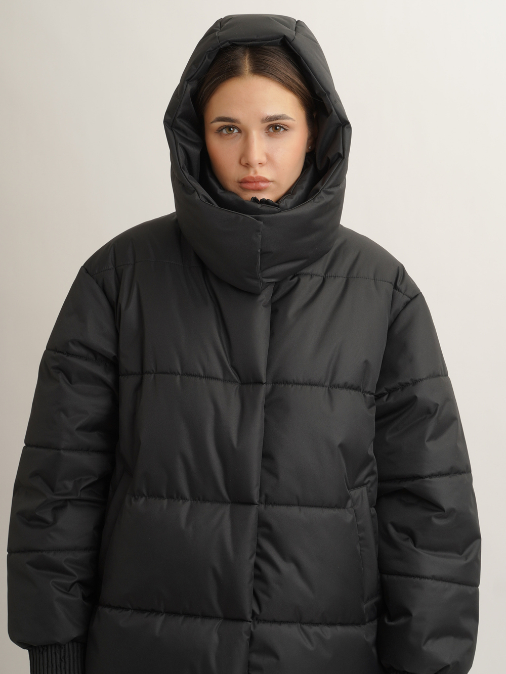 Пуховик Unisex длина 140 см., черный