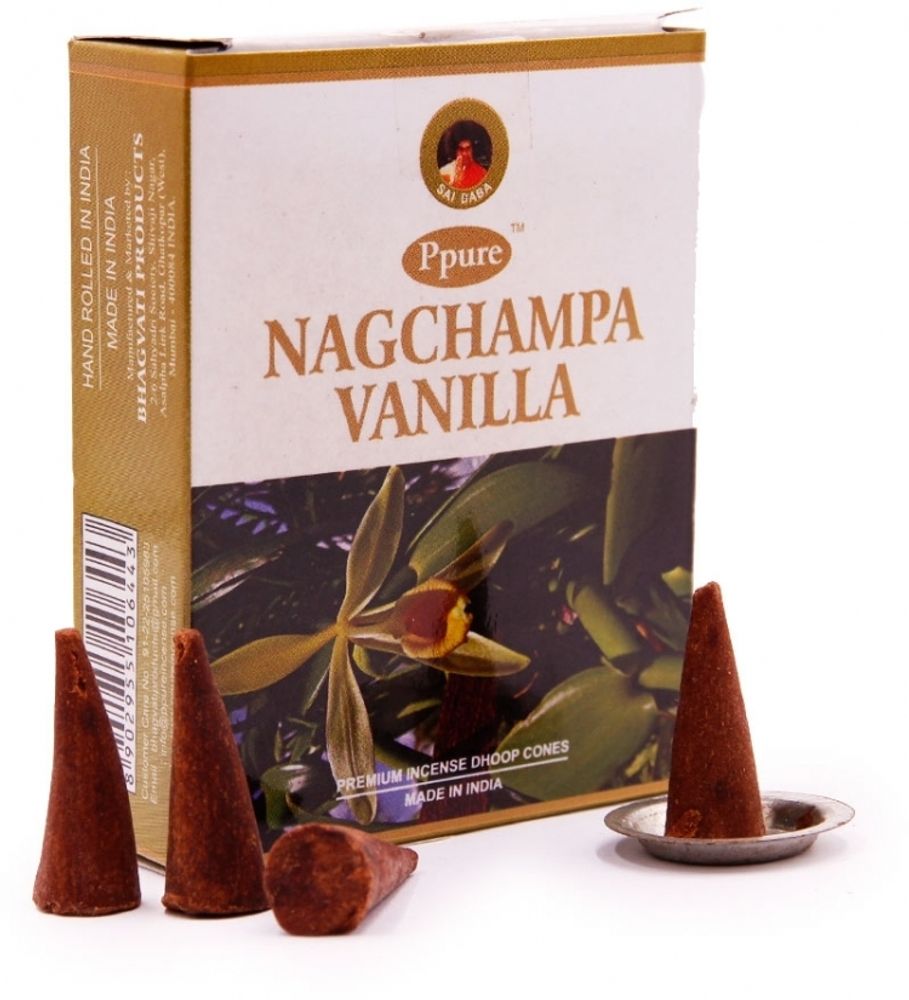 Ppure Nagchampa Vanilla Благовоние-конус Ваниль, 10 шт