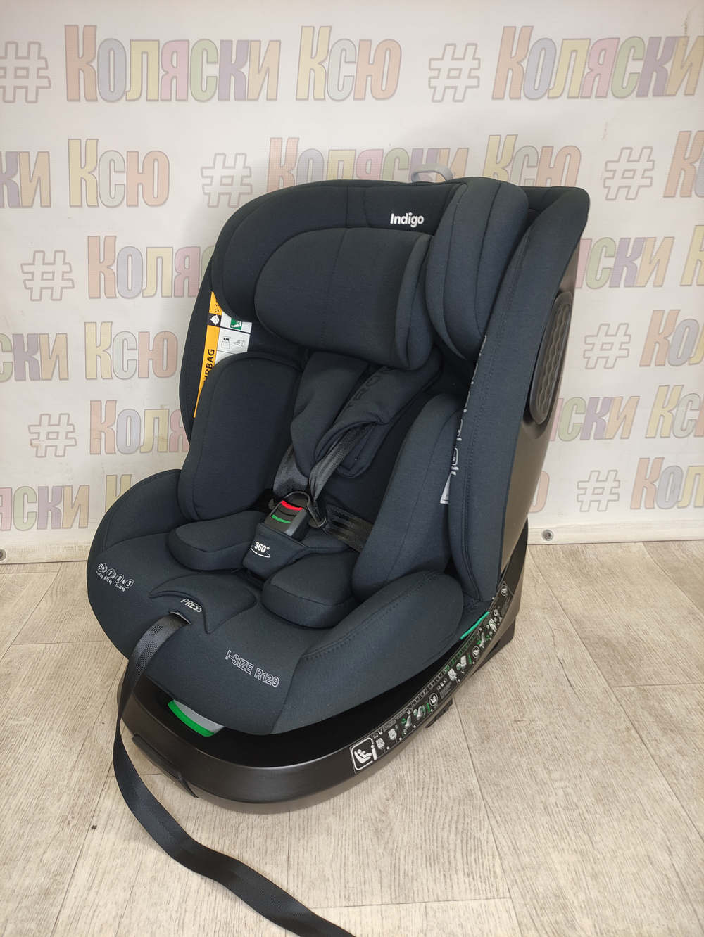 Автокресло детское Indigo E-Tron ISOFIX I-SIZE 0-36 черный