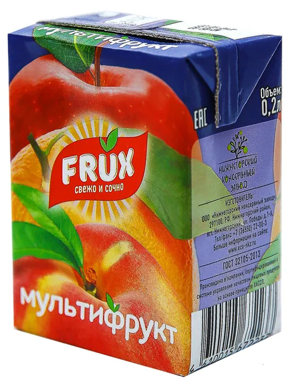Напиток FRUX Сокосодержащий Мультифрукт 200мл тетра-пак