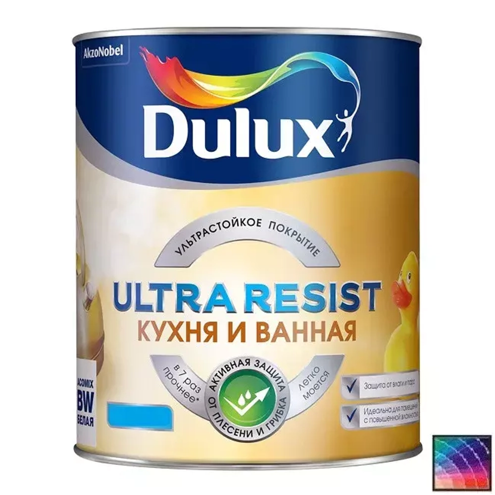 Краска для кухни и ванной латексная Dulux Ultra Resist матовая база BC
