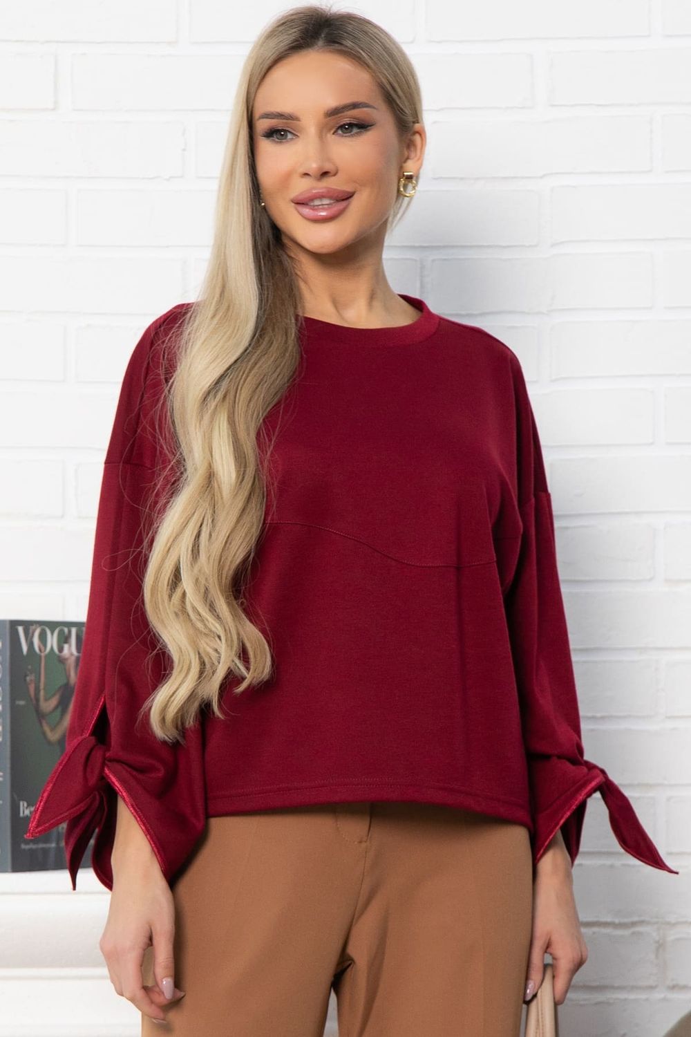 Джемпер с завязками Твист (бордовый) Б14867-10М LT Collection