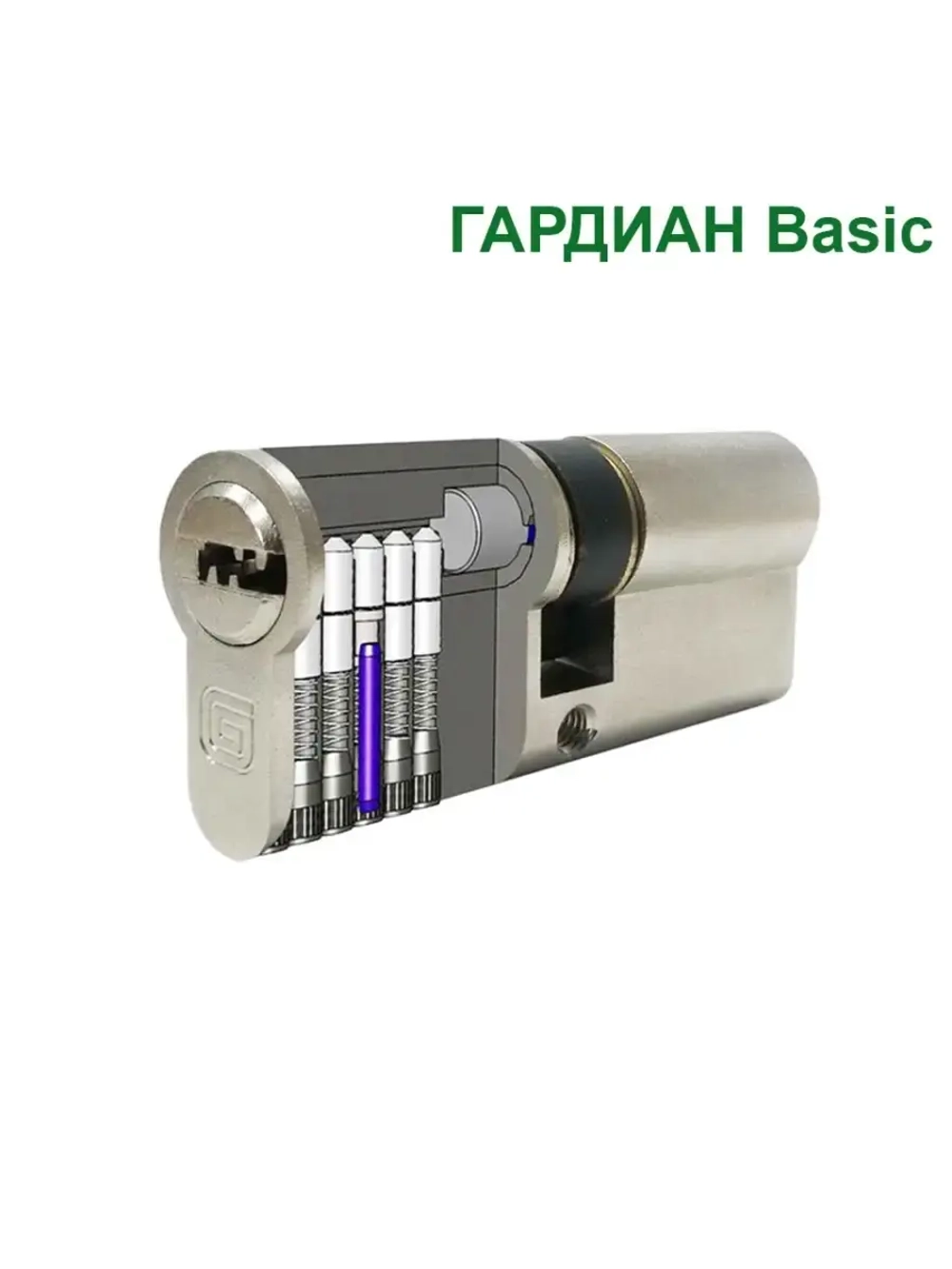 Цилиндр Гардиан GB 102 (51+51в) ключ-вертушка, никель