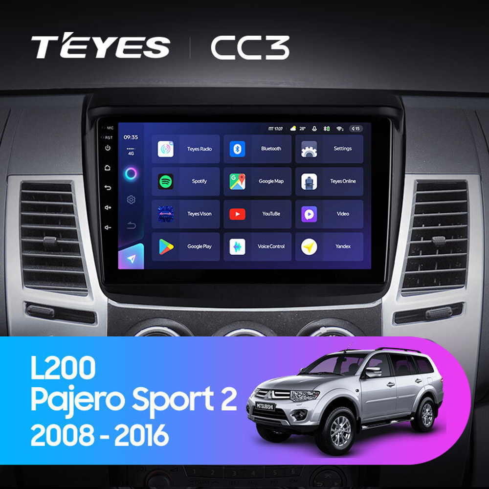 Teyes CC3 9" для Mitsubishi Pajero Sport 2008-2016