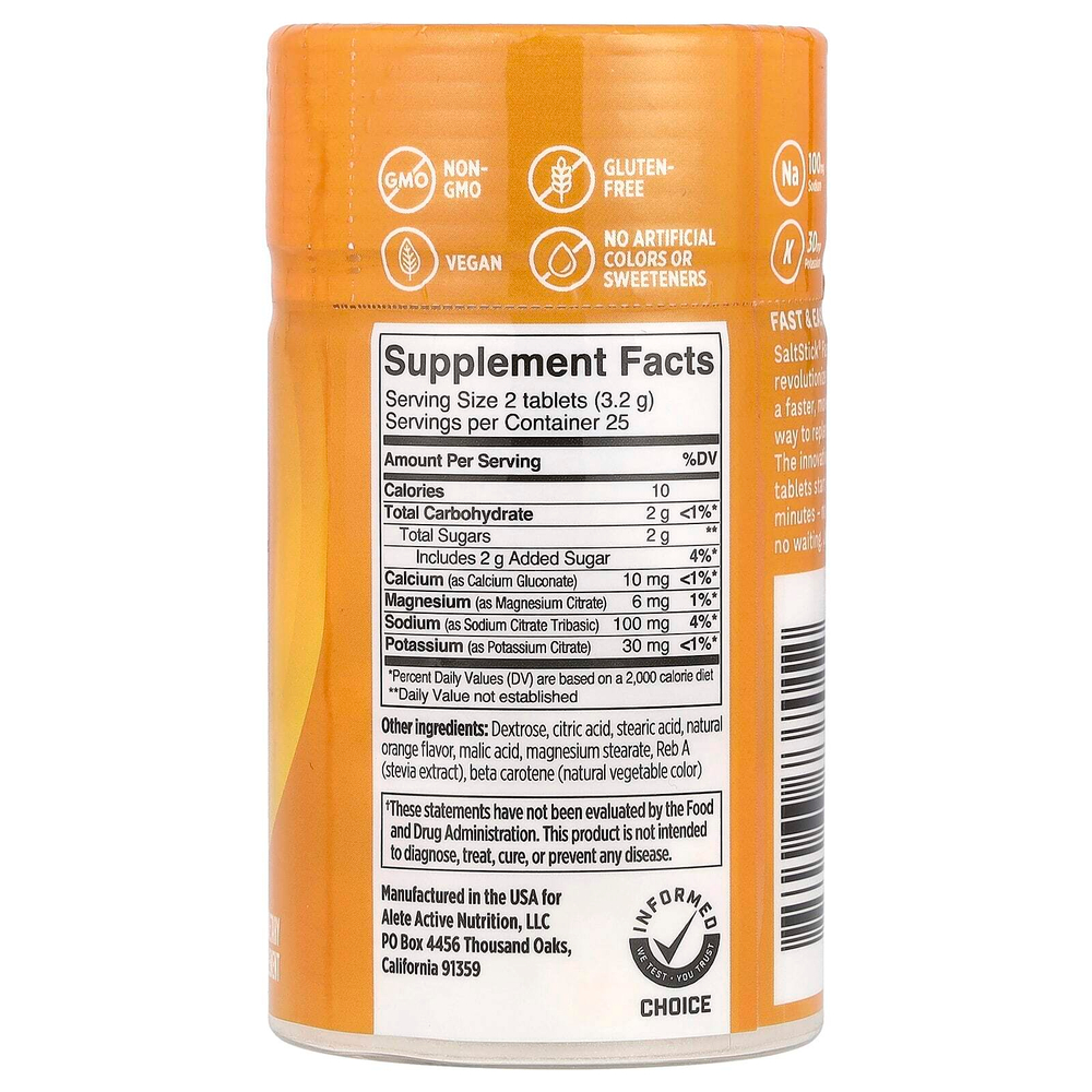 SaltStick, FastChews®, жевательные электролиты, терпкий апельсин, 50 жевательных таблеток