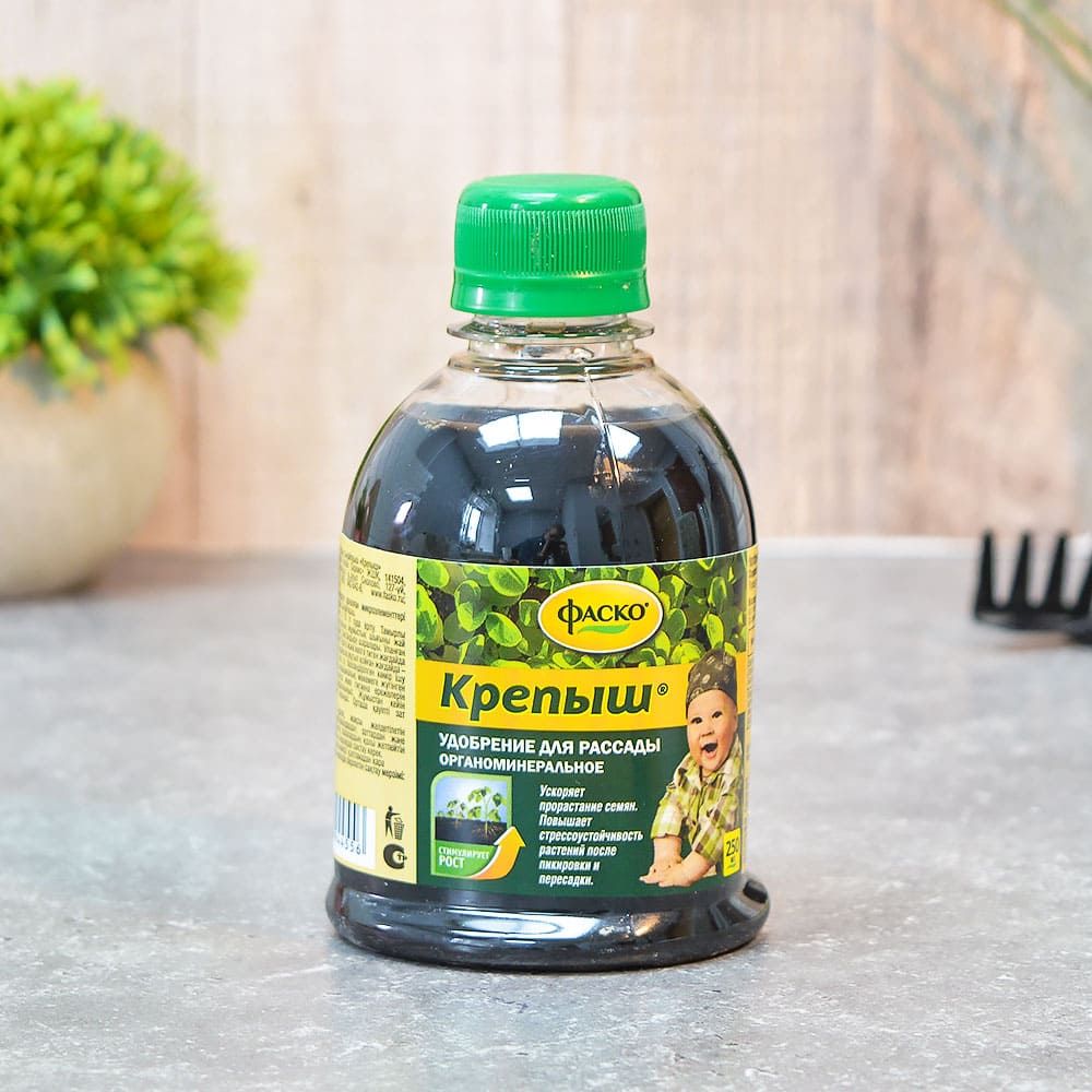 Удобрение для рассады "Крепыш" органоминеральное, бутылка 250мл, Фаско