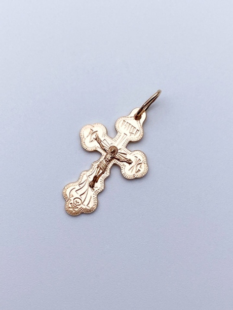 Крест из серебра/Позолота/С подвижным ухом/С алмазной огранкой