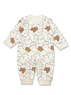 Комбинезон на кнопках Контурные Мишки в рубчик