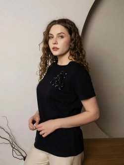 Футболка нарядная оверсайз с цветами