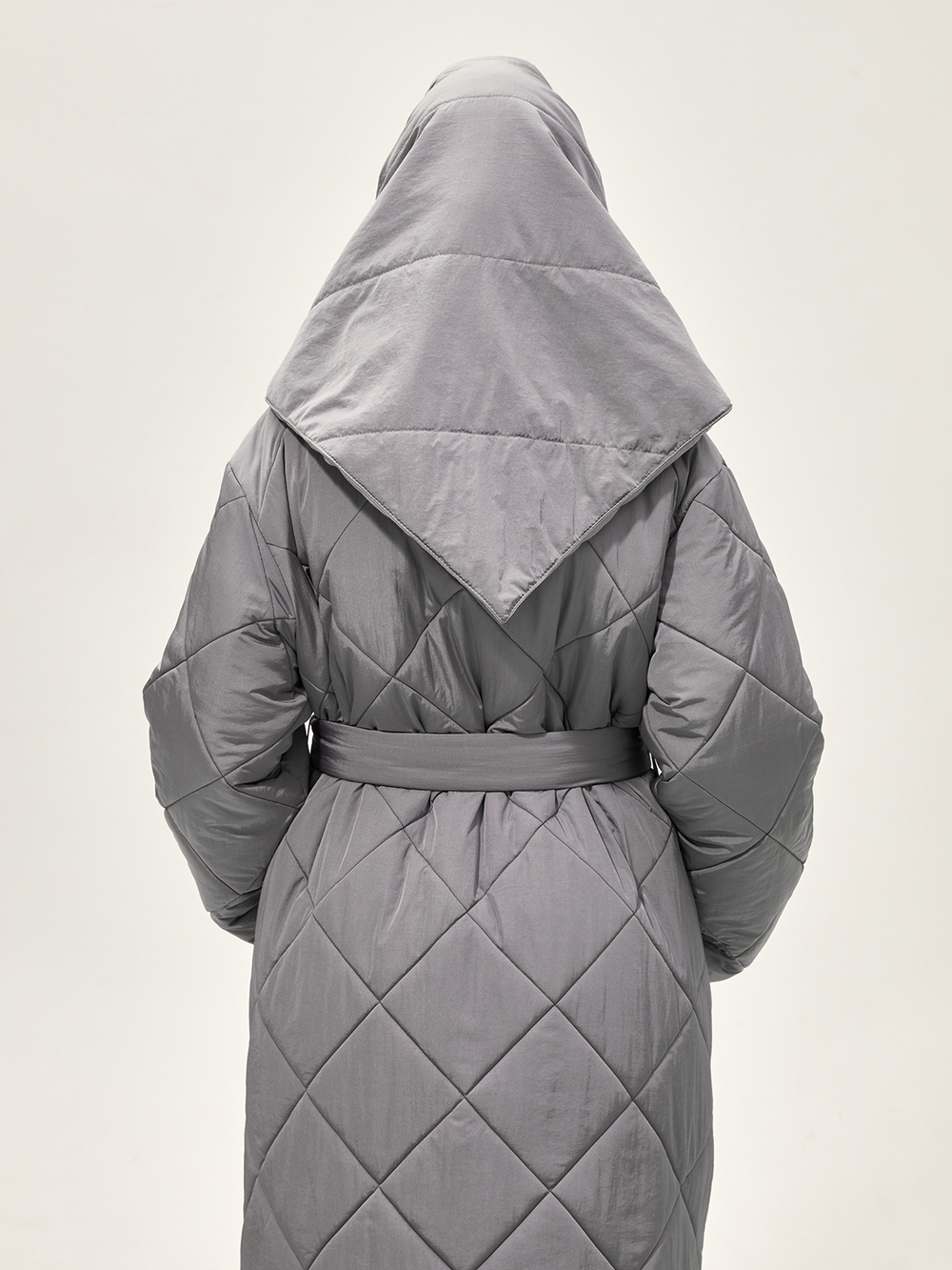 Утепленный платок "Косынка". Серый