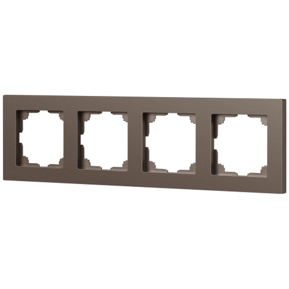 Рамка для розеток и выключателей Intro Accent 6-504-08 на 4 поста, СУ, бронза | Intro