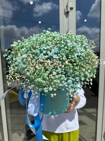 Средний цилиндр из радужной гипсофилы