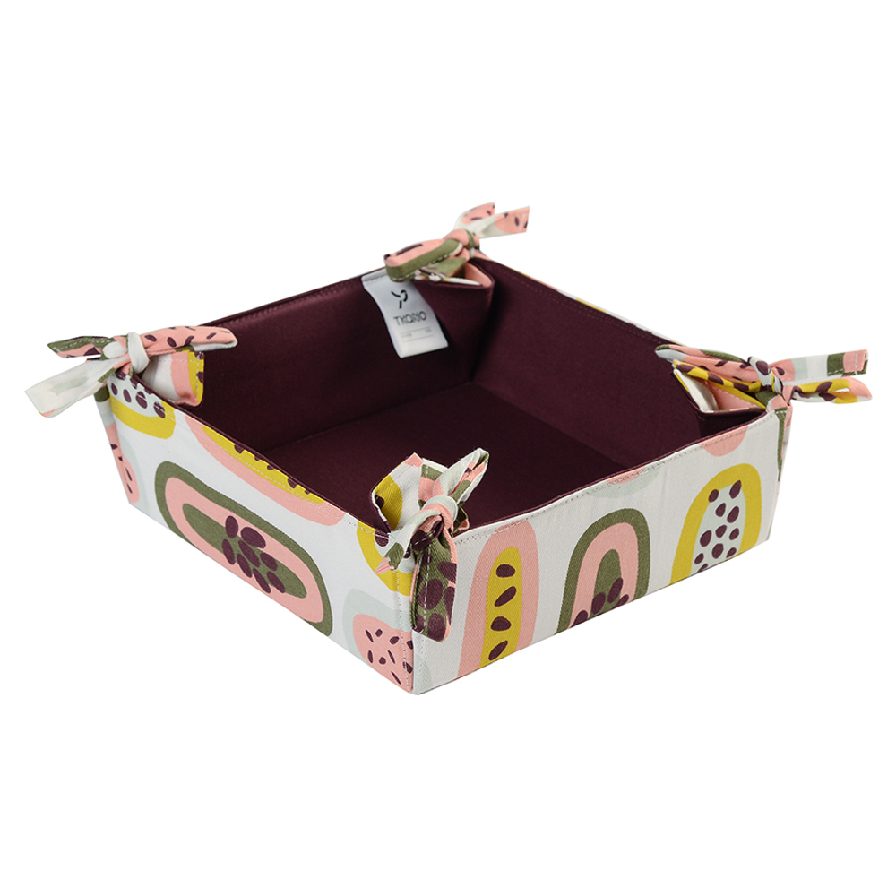 Корзинка для хлеба 35х35см Tkano Wild Passion Fruit бордовая