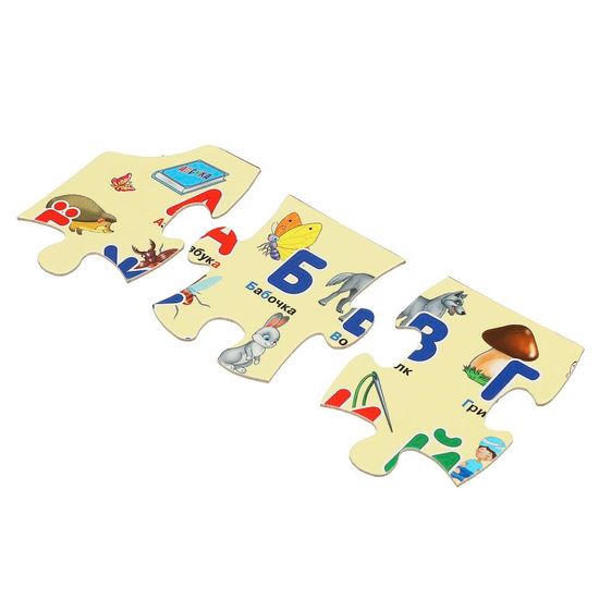 Развивающие пазлы в рамке «М. А. Жукова. Азбука» 15 деталей. 85х215х2 мм. Умные игры