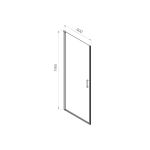 Душевая дверь Alpha VDP-3AL600CLB, черный, стекло прозрачное, , шт