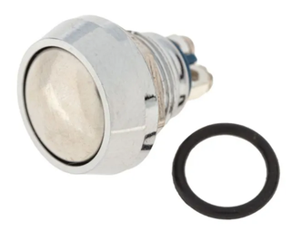 Клавиша-кнопка Круглая БЕЗ фиксации Металл АНТИВАНДАЛЬНАЯ Ø12 (2с винт) ON-OFF сфера REXANT 363150