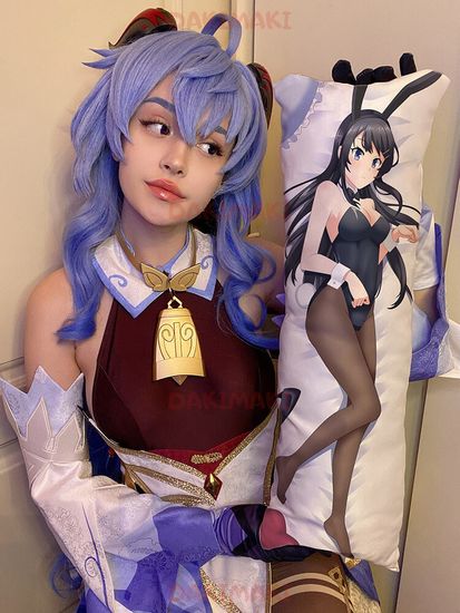 Мини дакимакура Май Сакурадзима из Этот глупый свин не понимает мечту девочки-зайки арт. M0868, 60х20 см