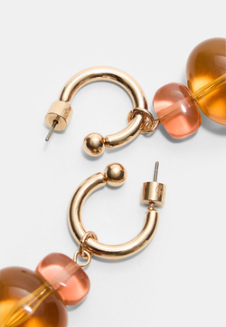 STRADIVARIUS Серьги-кольца из бисера, горчичный