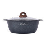 Кастрюля-жаровня алюм, антиприг, 4 л, с крыш, крыш стекло, Kukmara, Granit Ultra, жгг41а, син