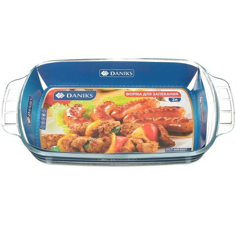 Форма для выпечки стекло, 20.2х34.5х5.2 см, 2 л, прямоуг, Daniks, OCT-NR4807/BP1