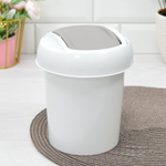 Контейнер для мусора 1л "Palm" круглый (светло-серый)