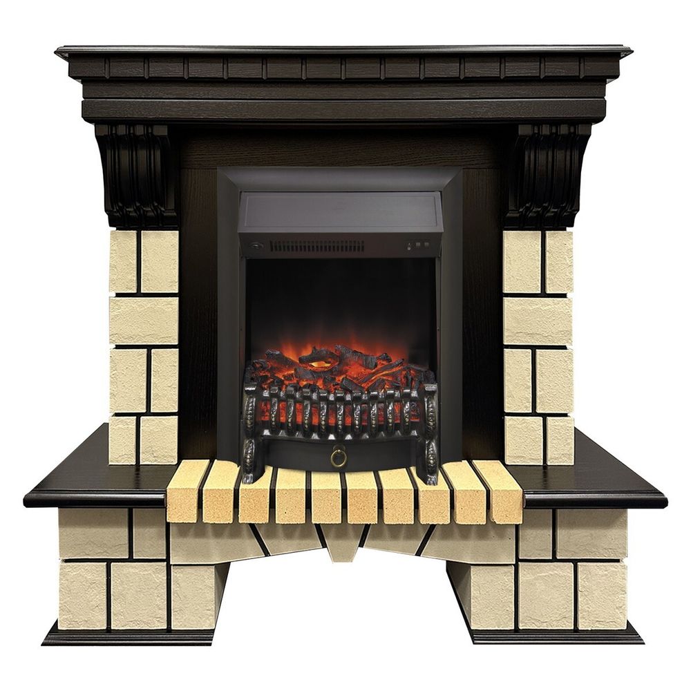 Электрокамин RealFlame Stone ML STD античный дуб c очагом Fobos Lux Black