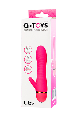 Вибратор с клиторальным стимулятором A-Toys by TOYFA Liby , силикон, розовый, 15 см