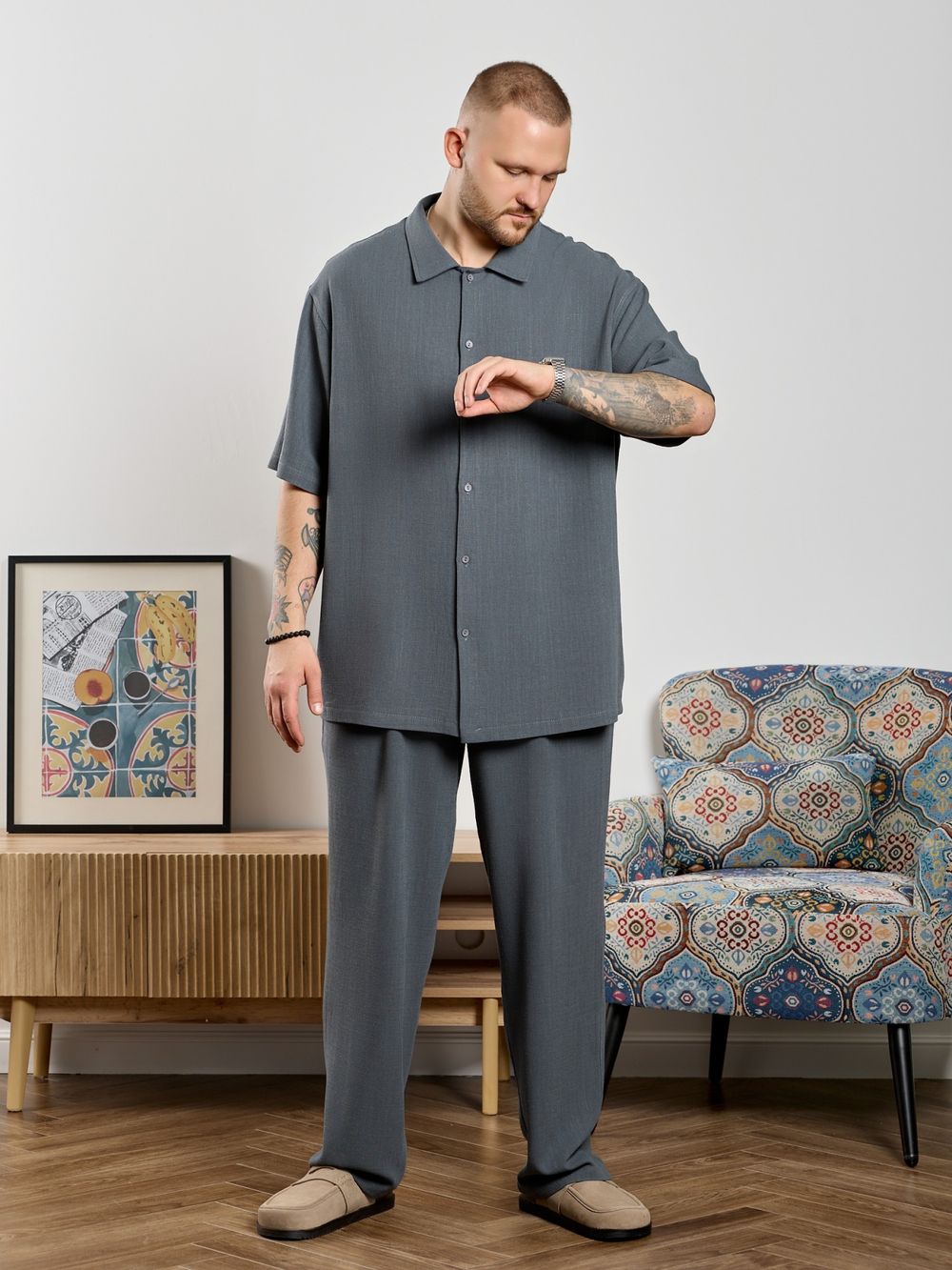 Рубашка мужская Линкольн-1 Виотекс ГРАФИТОВЫЙ