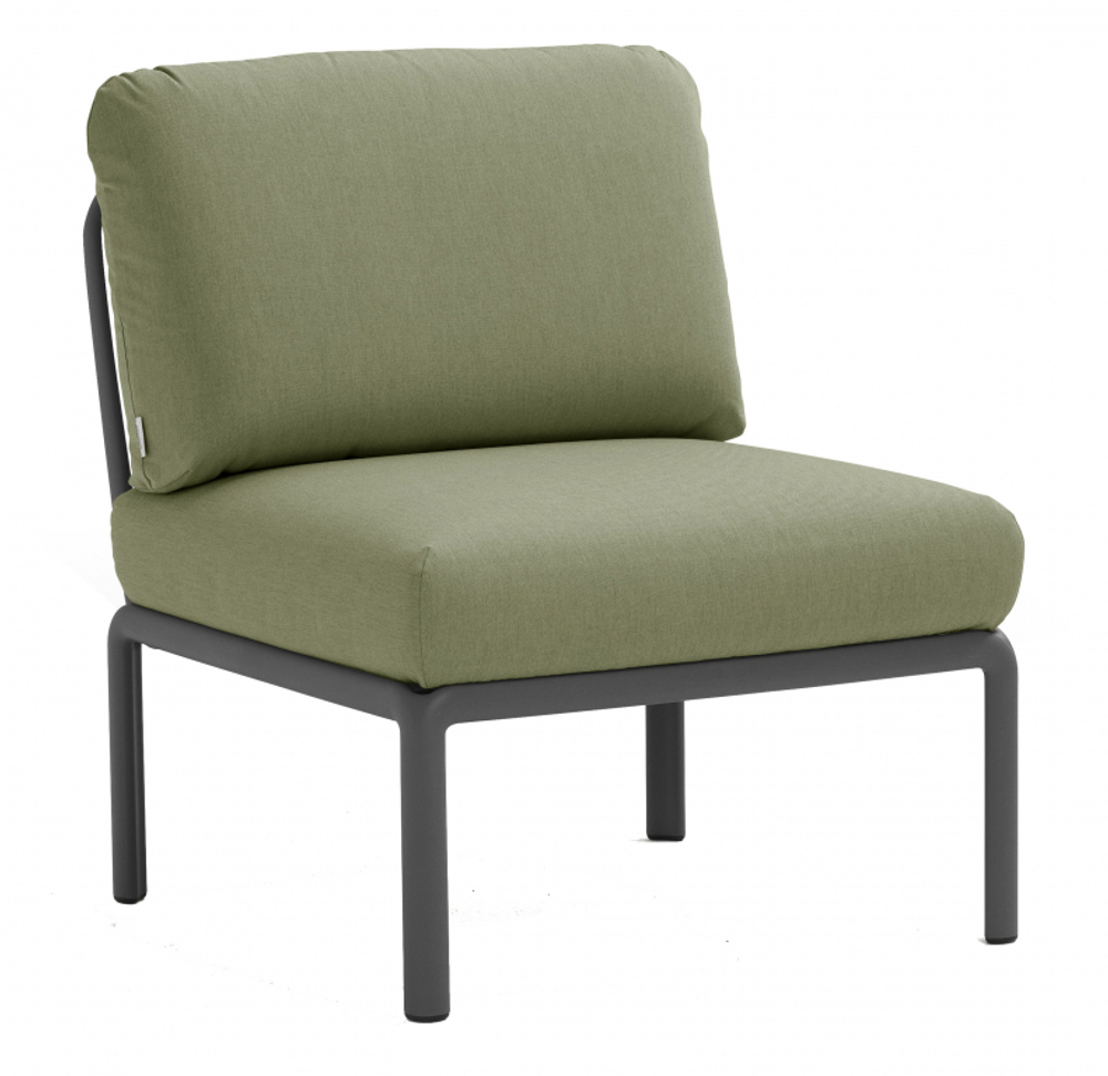 Модуль центральный пластиковый с подушками Nardi Komodo Elemento Centrale, антрацит, джунгли